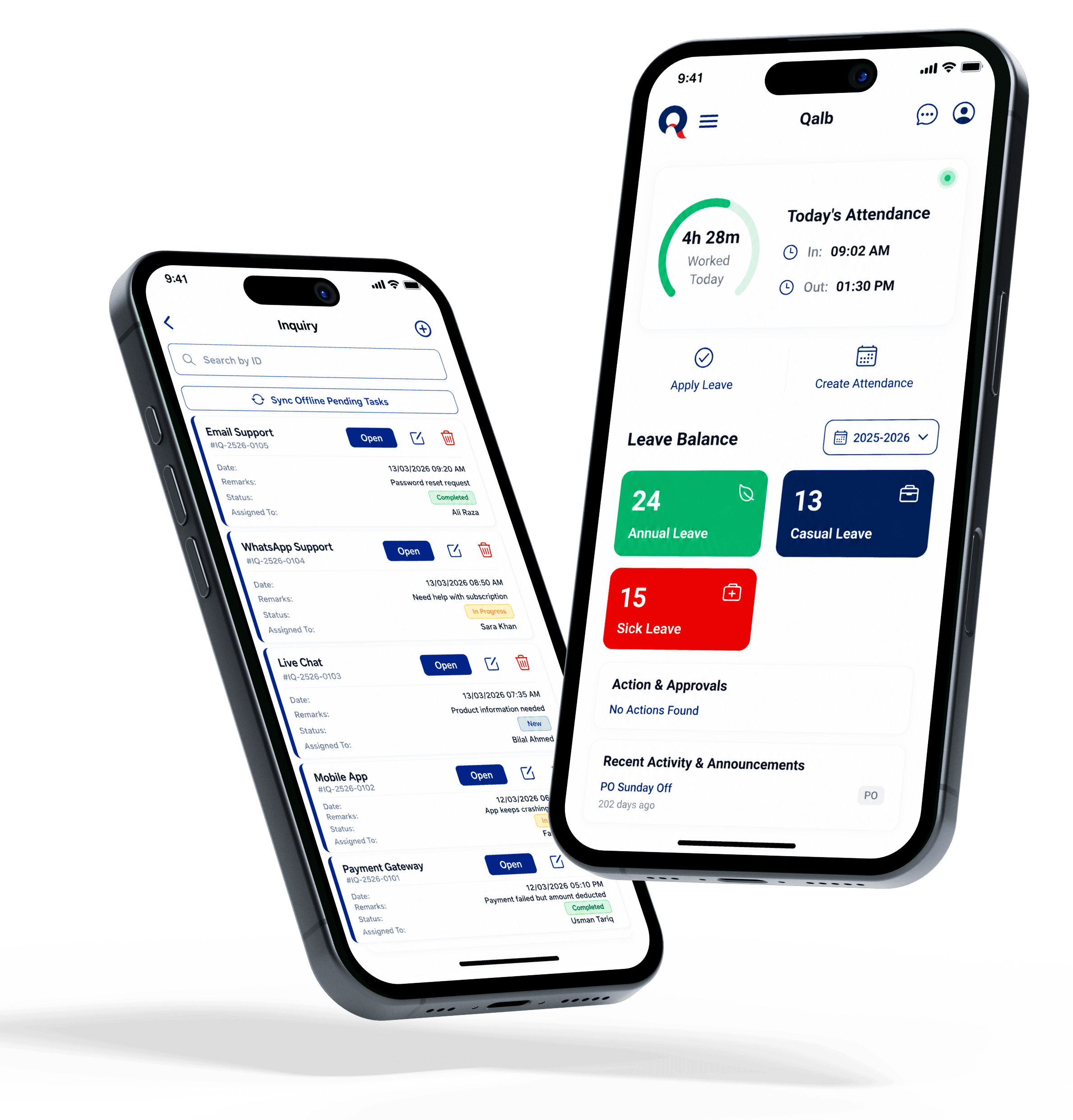 QalbERP mobile app